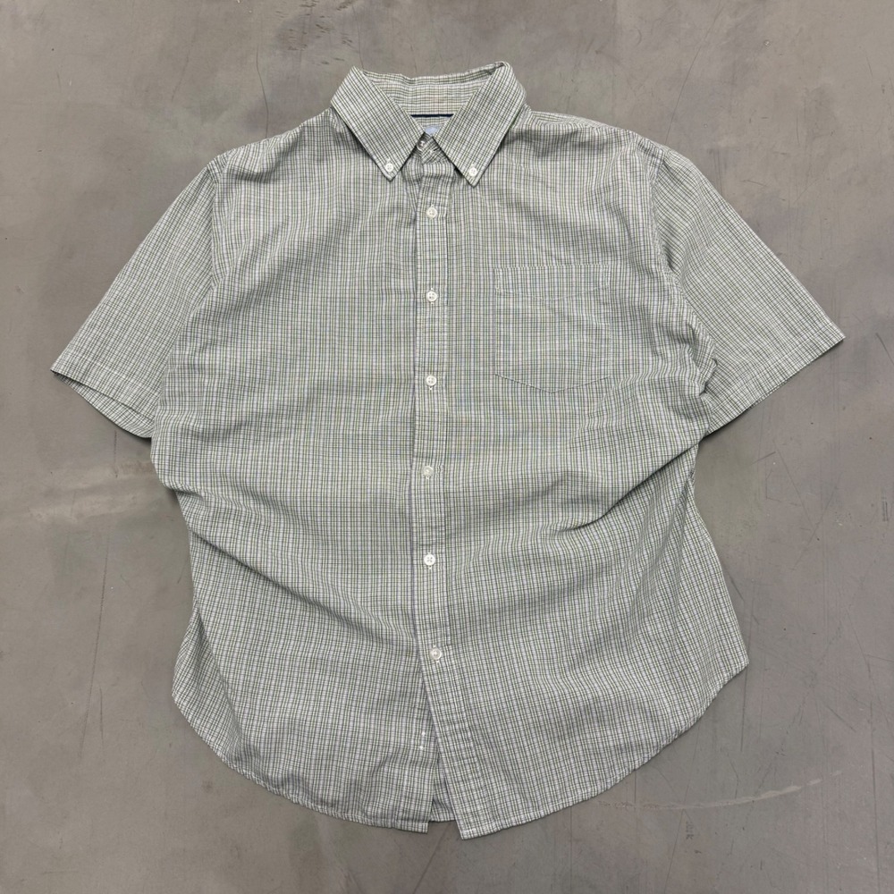 2000s y2k croft & barrow plaid short‎ sleeve button up tee
